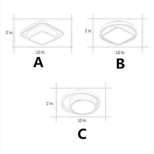 Square Circle LED Modern Flush Mount Ceiling Light