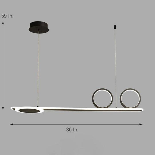 3 Circles Linear Design LED Modern Ceiling Lights White Black Gold Pendant Lighting
