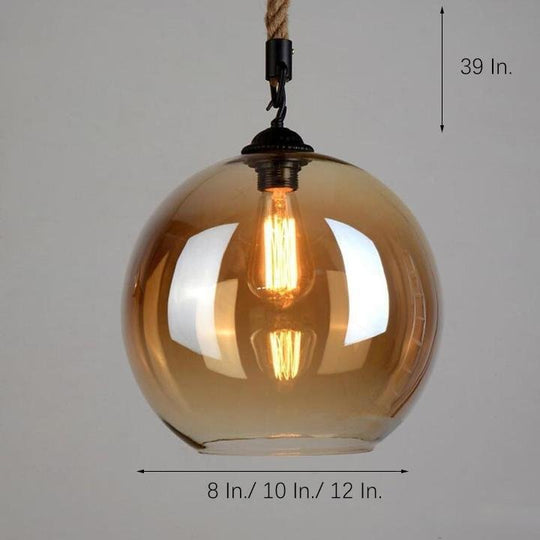 Electroplated Glass Globe LED Modern Pendant Light