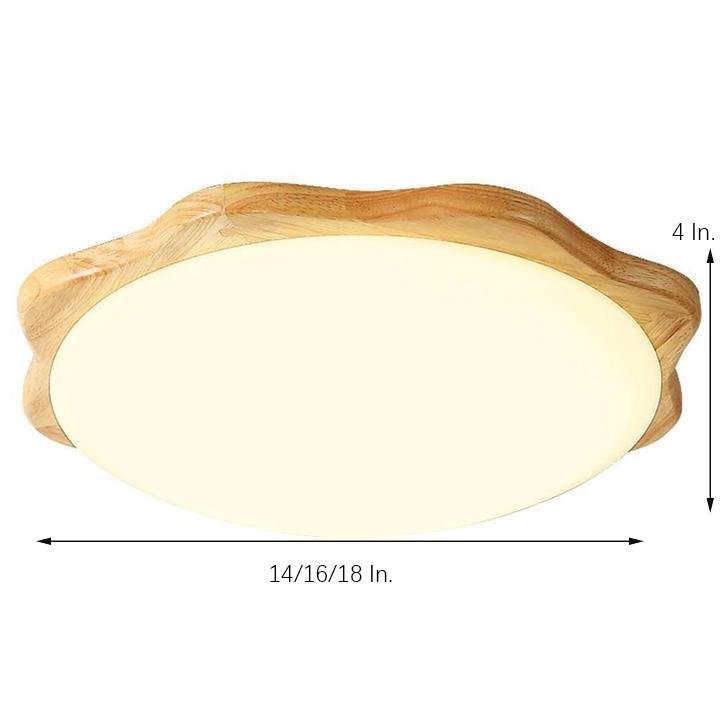 Circles Waves Minimalist Flush Mount LED Wood Ceiling Light