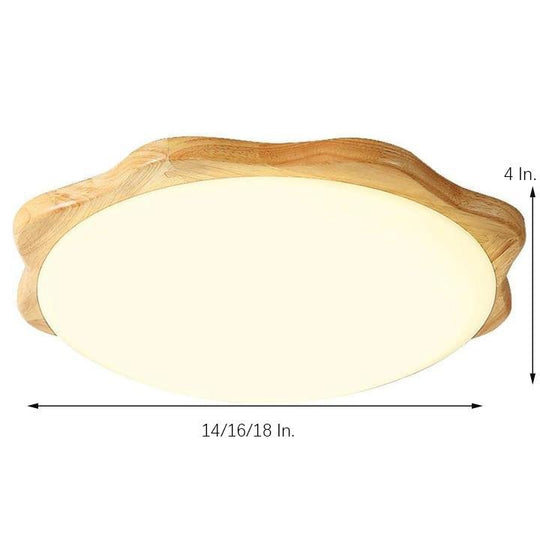 Circles Waves Minimalist Flush Mount LED Wood Ceiling Light