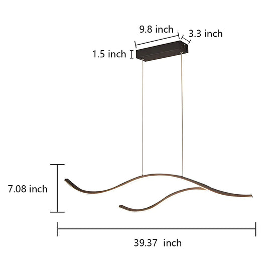 Wave Linear Hanging Branch LED Modern Pendant Light