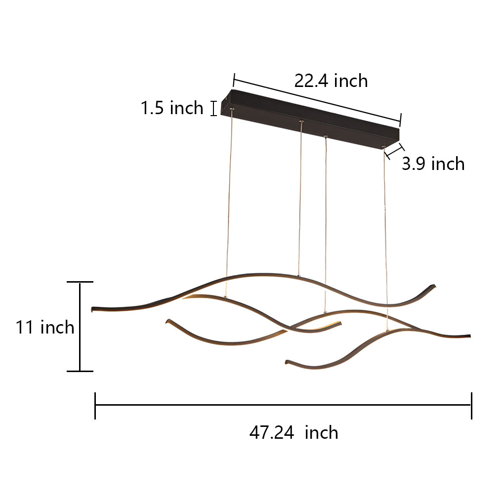 Wave Linear Hanging Branch LED Modern Pendant Light