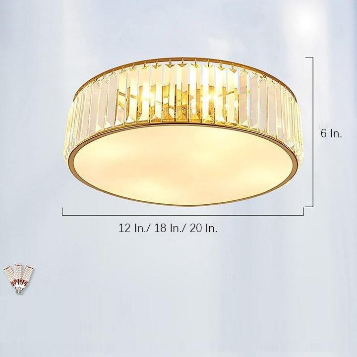 Drum-Shaped LED Crystal Nordic Ceiling Light