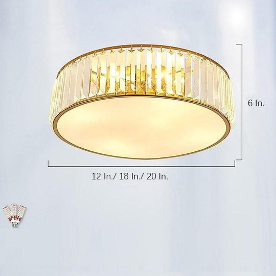 Drum-Shaped LED Crystal Nordic Ceiling Light
