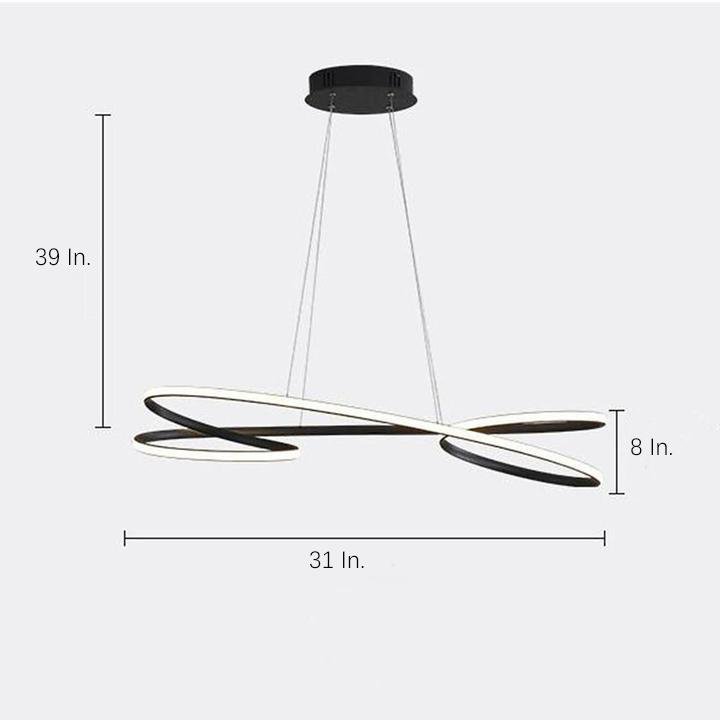 Vintage LED Ribbon Twist Chandelier – Round Wave Shaped Design