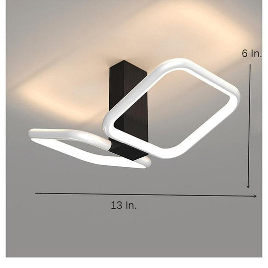 Squares Reflective Gold LED Flush Mount Ceiling Light