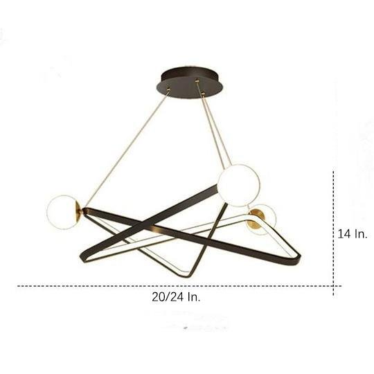 Geometric Design LED Modern Glass Chandelier