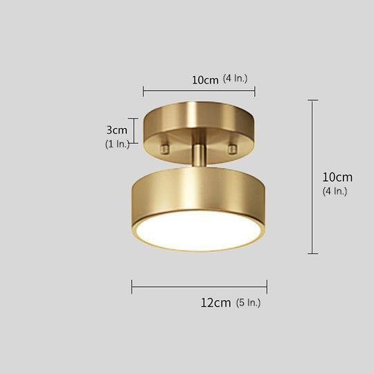 Circular Electroplated Copper LED Nordic Adjustable Ceiling Light