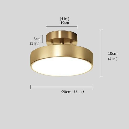 Circular Electroplated Copper LED Nordic Adjustable Ceiling Light