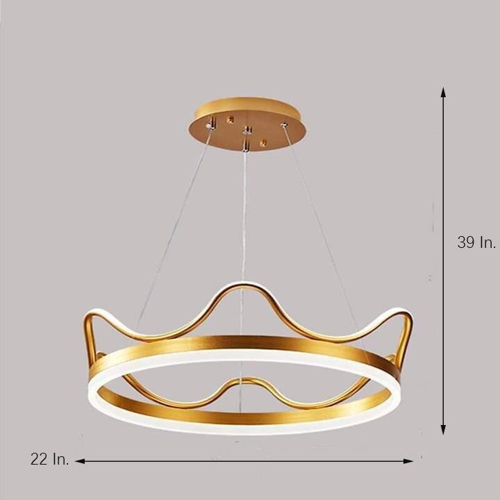 Dimmable LED Ring Chandelier Crown Design Modern Aluminum and Acrylic Pendant Light