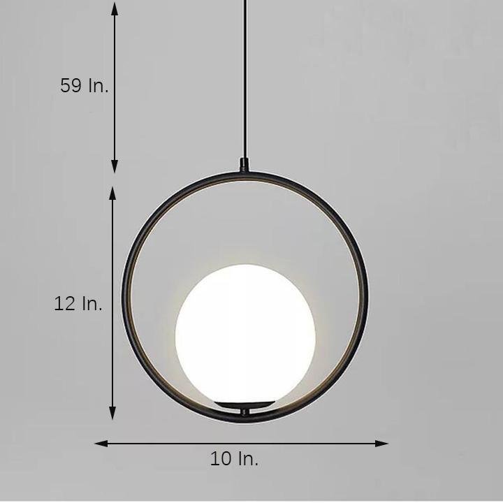 Modern Metal Circle Glass Globe Pendant Ceiling Light