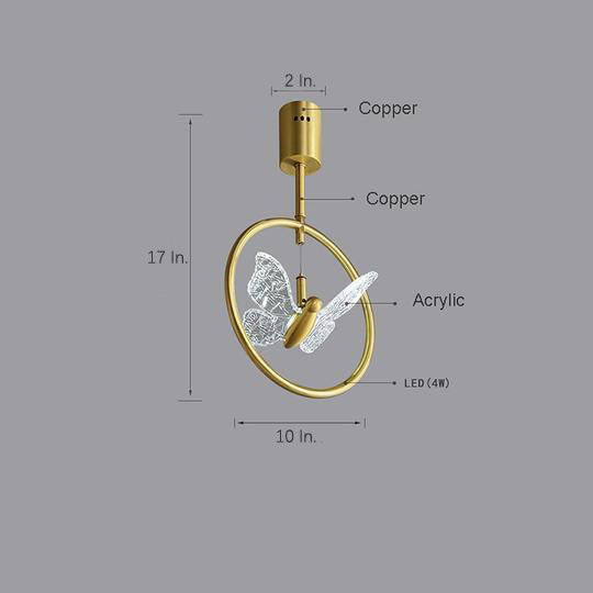 Butterfly Ring LED Nordic Semi-Flush Mount Ceiling Light