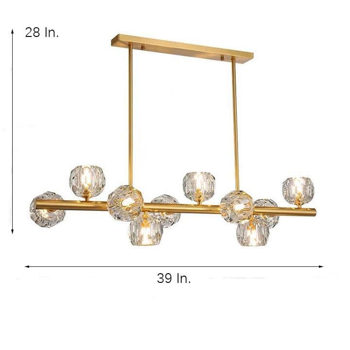 Gold Metal Crystal Globe Cluster LED Chandelier
