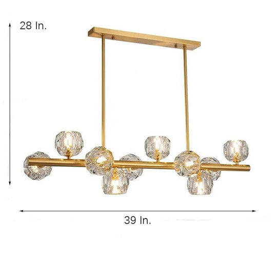 Gold Metal Crystal Globe Cluster LED Chandelier