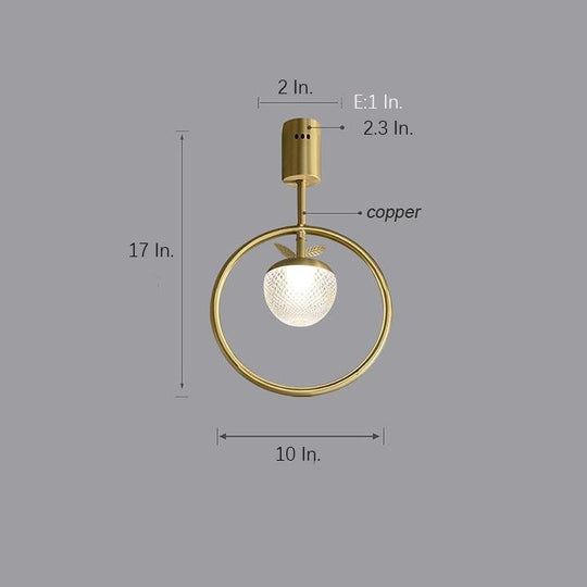 Circle LED Gold Flush Mount Ceiling Light – Modern Nordic Acrylic & Copper Design