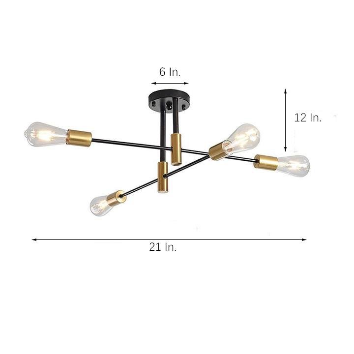 Modern Iron 4-Light Sputnik Chandelier