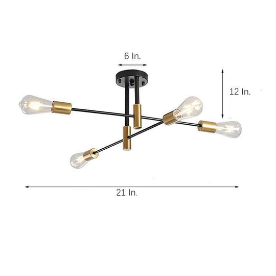 Modern Iron 4-Light Sputnik Chandelier