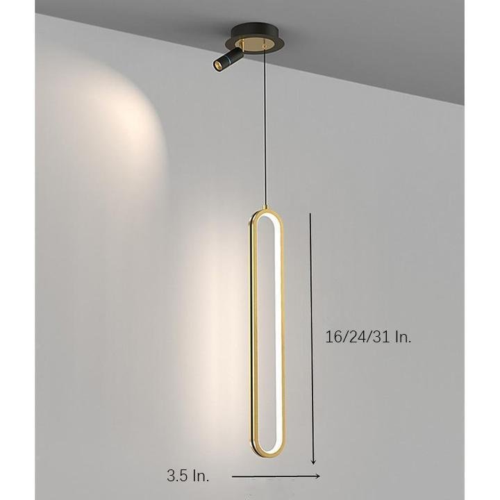 Rounded Rectangular LED Modern Pendant Light Hanging Lamp Island Light