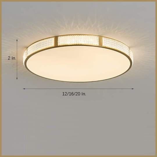 Circular Copper Acrylic LED Nordic Flush Mount Ceiling Light