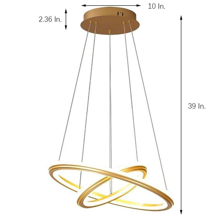 2 Light Circles Shaped LED Nordic Chandeliers Hanging Ceiling Lights