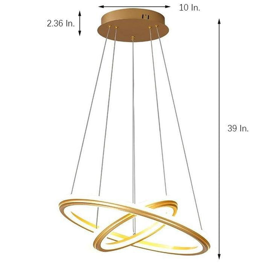 2 Light Circles Shaped LED Nordic Chandeliers Hanging Ceiling Lights