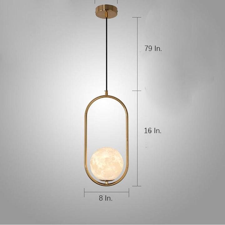 Globe Rectangular Rounded Corners Pendant Light LED Ceiling Lighting
