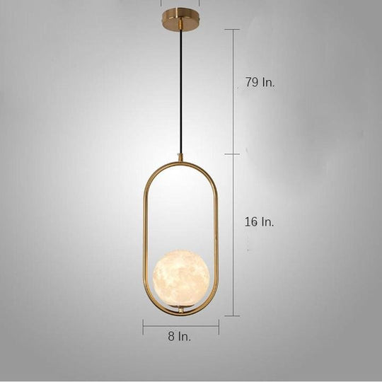 Globe Rectangular Rounded Corners Pendant Light LED Ceiling Lighting