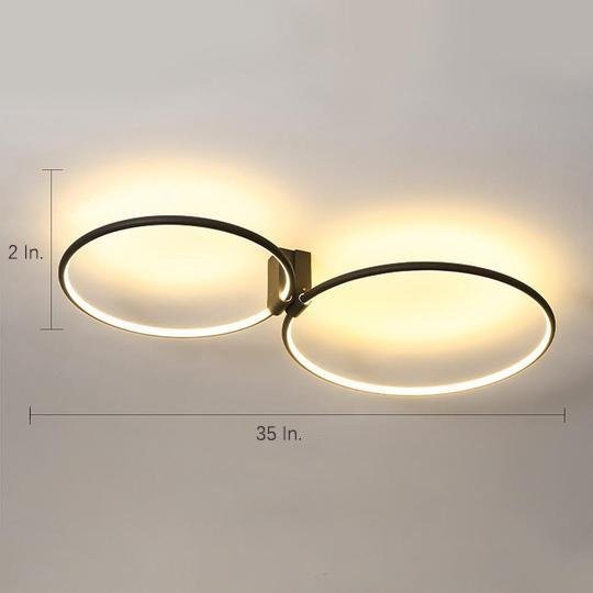 2-Circle Metal Abstract LED Flush Mount Ceiling Light