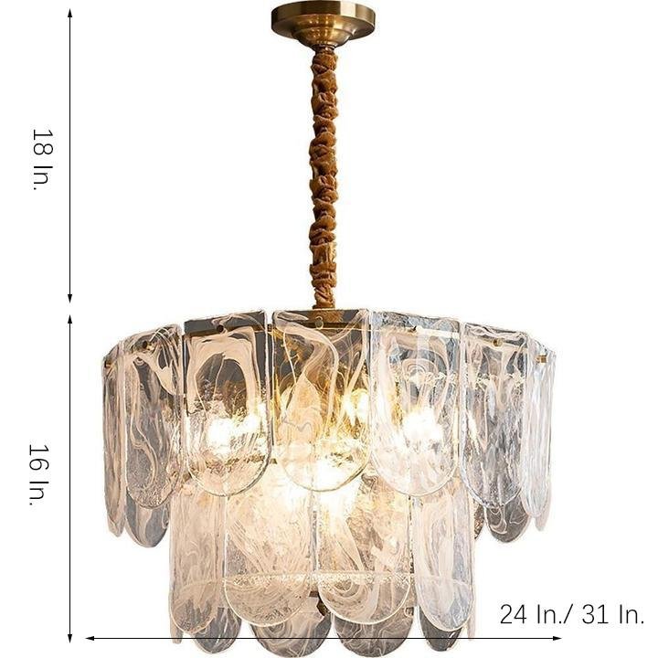 Traditional Classic Metal and Glass LED Chandelier
