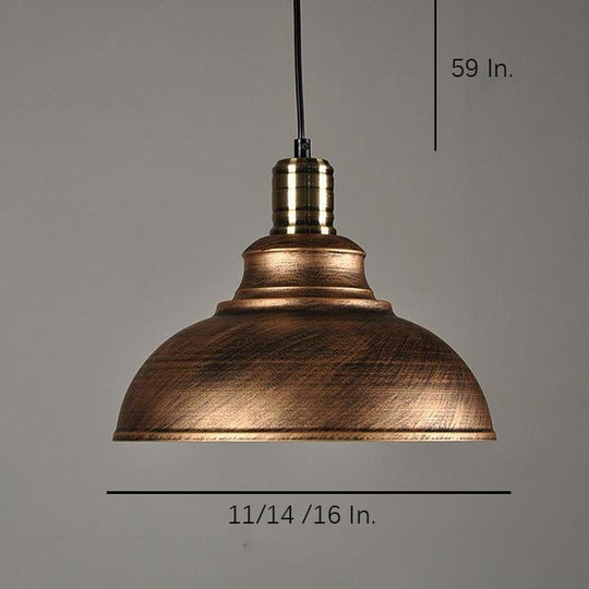 Semi-Globe Metal LED Vintage Pendant Light