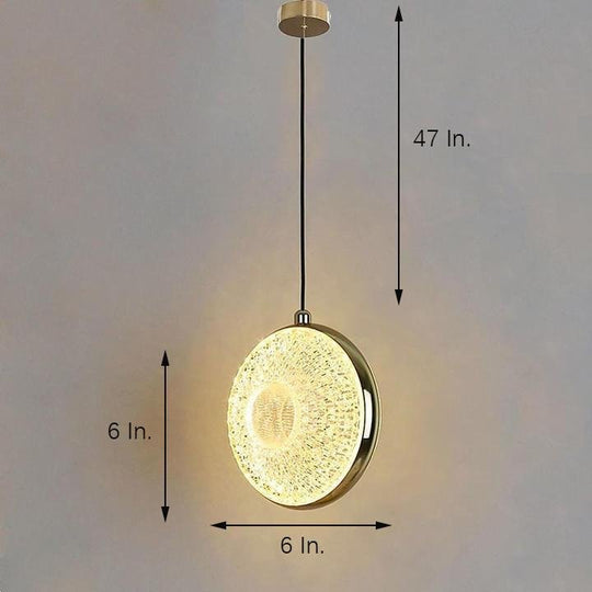 Circle Shaped Electroplated Acrylic LED Modern Pendant Light