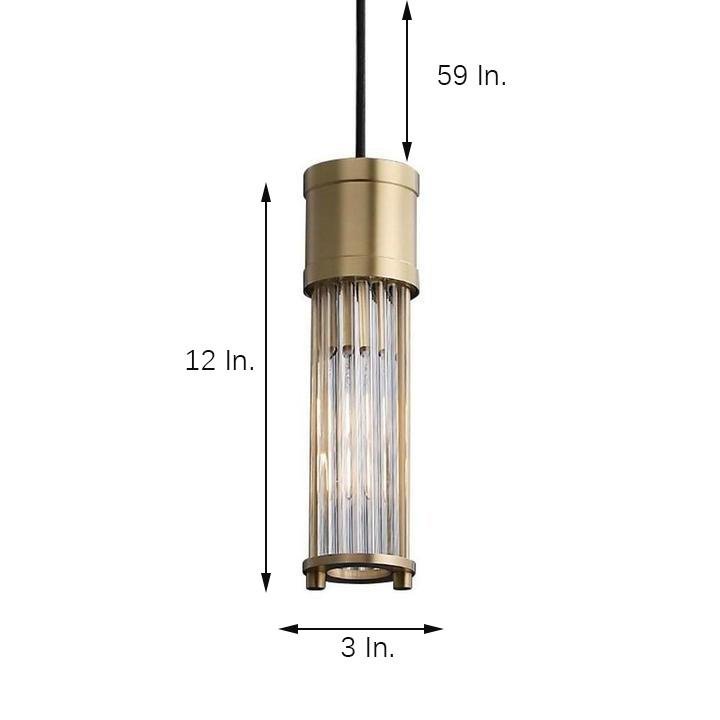 Cylinder Shaped LED Crystal Modern Pendant Light Island Hanging Lamp