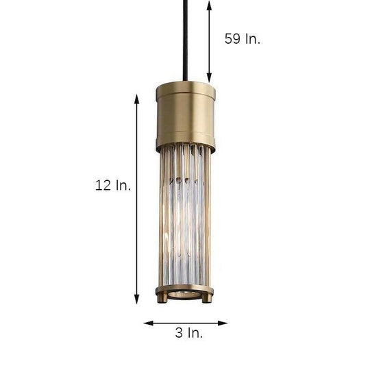 Cylinder Shaped LED Crystal Modern Pendant Light Island Hanging Lamp