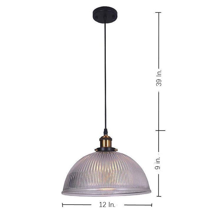 Electroplated Metal Glass Bowl-Shaped LED Vintage Pendant Light