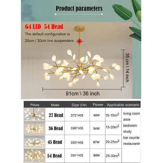 LED Firefly – Sputnik Chandelier Modern Hanging Ceiling Light