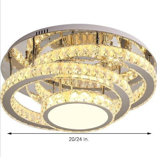 Gradated Flush Mount Ceiling Light – Industrial Acrylic & Stainless Steel LED