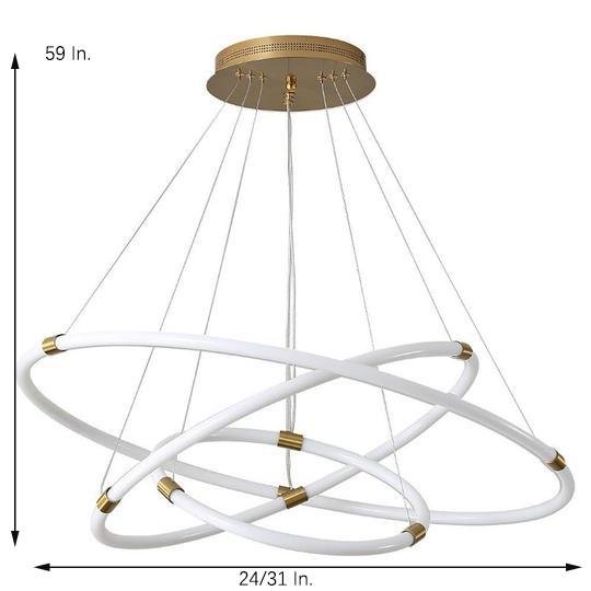 Surround Circle LED Chandelier – 2/3-Light with 4000 K Acrylic Glow