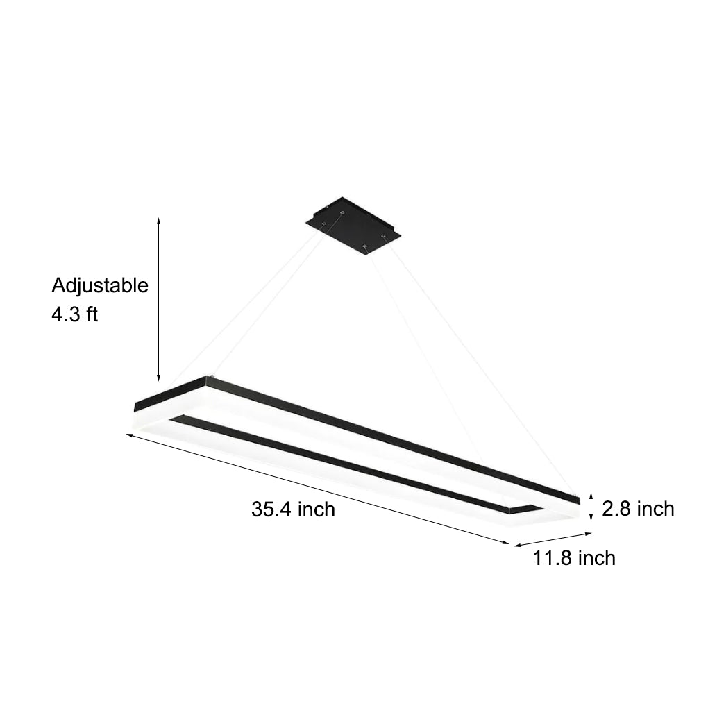 Rectangular LED Modern Home Office Chandelier