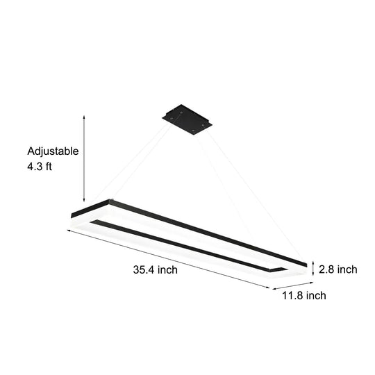 Rectangular LED Modern Home Office Chandelier