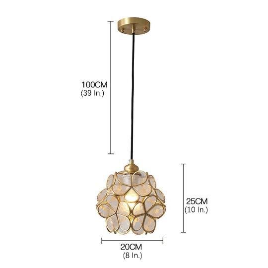 Ornate Flower Island Kitchen Pendant Lighting Copper Crystal Pendant Light