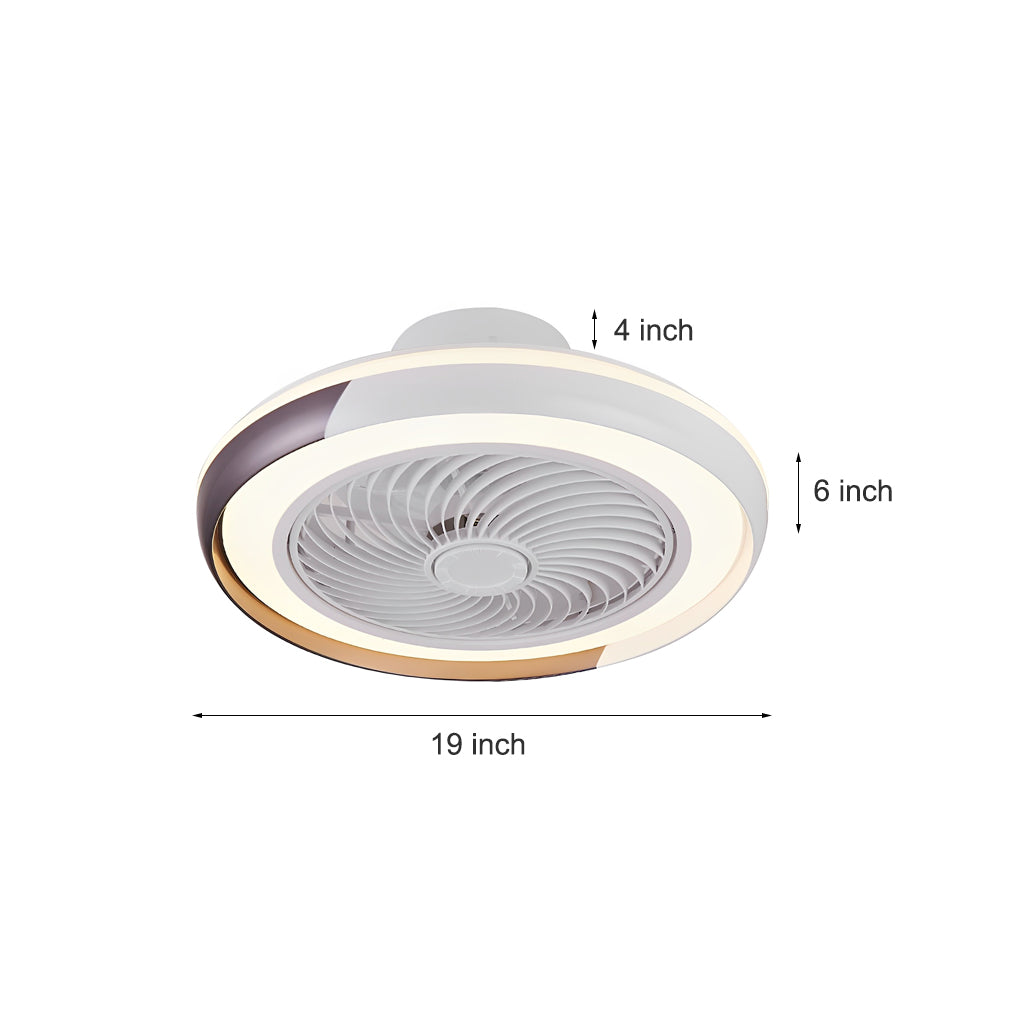 Modern Round Bladeless LED Ceiling Fan Light with Dimming