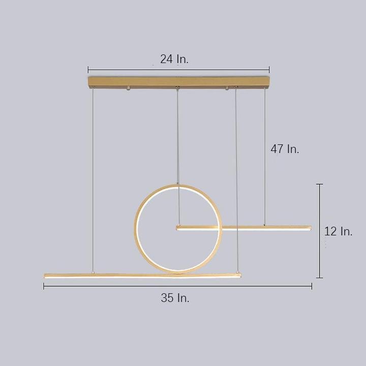 Circle Linear LED Modern Pendant Light for Dining Room