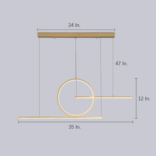 Circle Linear LED Modern Pendant Light for Dining Room