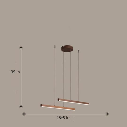Modern Farmhouse Linear Metal LED Chandelier for Dining Room and Living Room