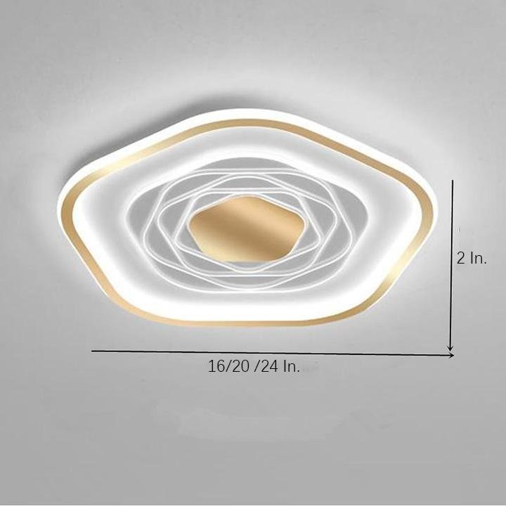 Hexagonal Acrylic LED Ceiling Light – Modern Artistic Flush Mount