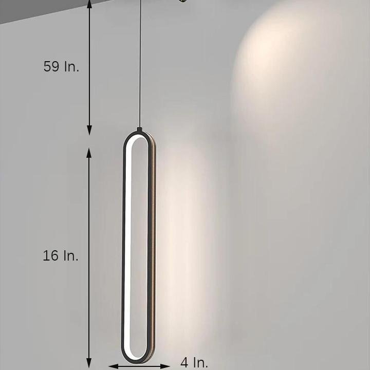 Elongated Modern Pendant Light Metal Acrylic Pendant Lighting