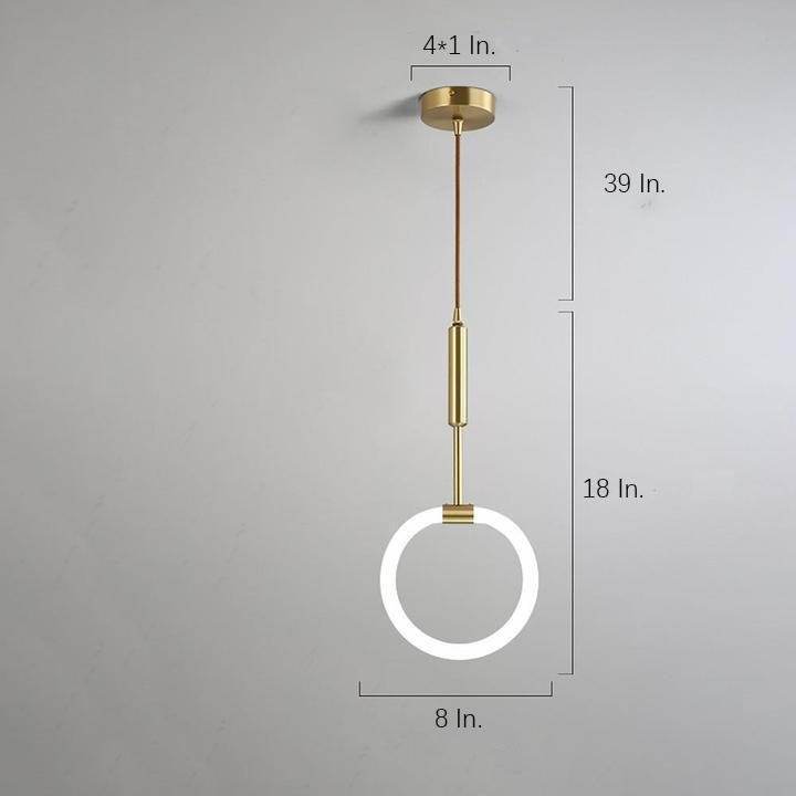 Circle LED Gold Modern Pendant Light Hanging Lamp