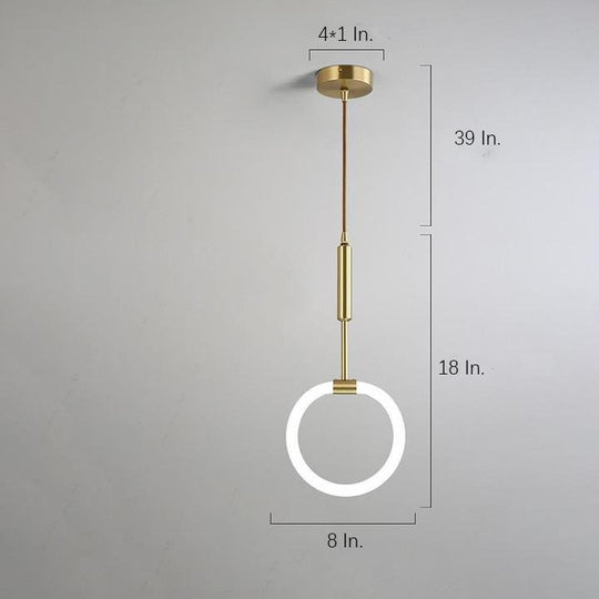 Circle LED Gold Modern Pendant Light Hanging Lamp
