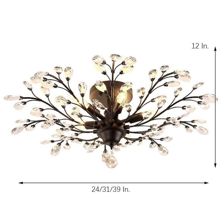 Unique Contemporary Crystal Flower Chandelier for Living Room